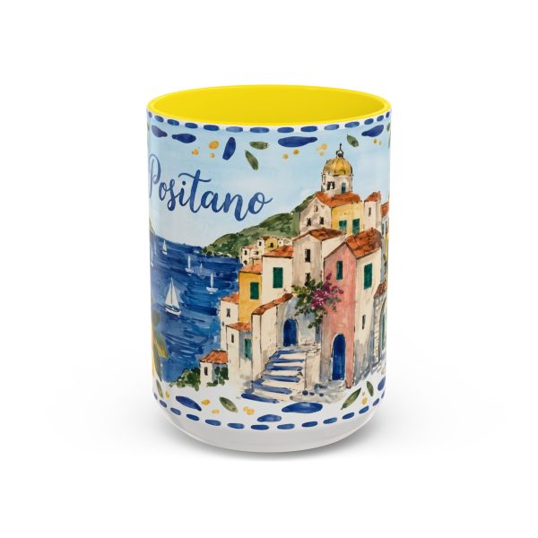 Positano Italy Coffee Mug Inspired by Italian Riviera Coastline, Amalfi Lemon Ceramic Tea Cup