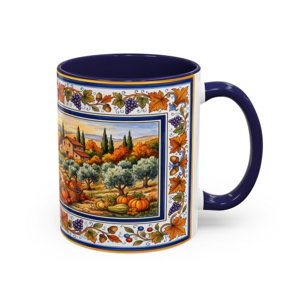 Tuscan Autumn Coffee Mug Inspired by Italian Countryside Fall Landscape Vintage Style Ceramic Cup