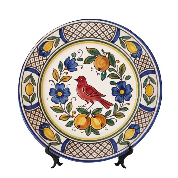 Amalfi Coast Ceramic Style Decorative Display Plate - Italian Lemon Mediterranean Wall Art Platter