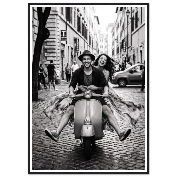Classic Rome Street Photography Print: Vintage Scooter Romance Wall Art