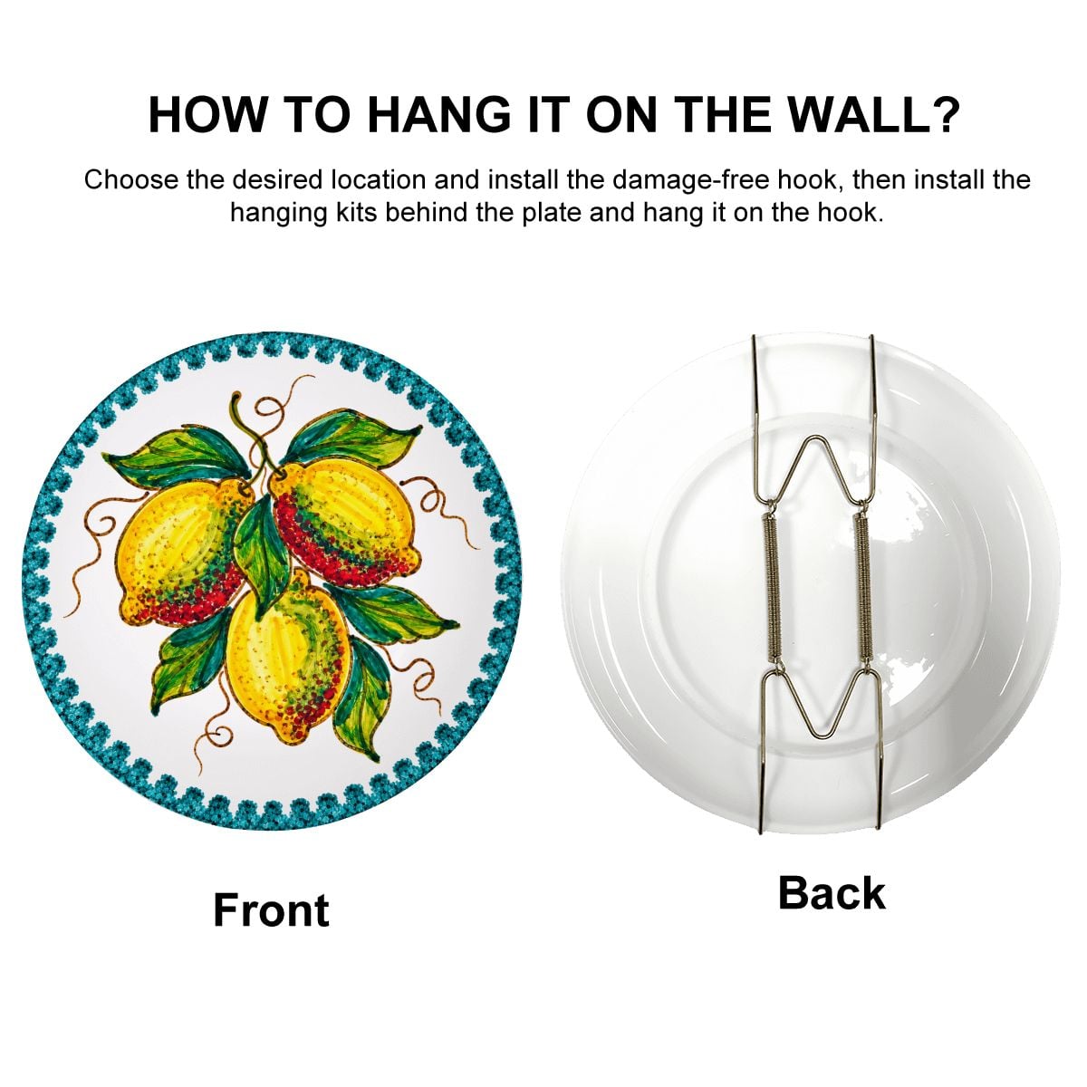 Majolica Inspired Lemon Decorative Plate Citrus Fruit Wall Hanging Home Decor Piece - Image 19