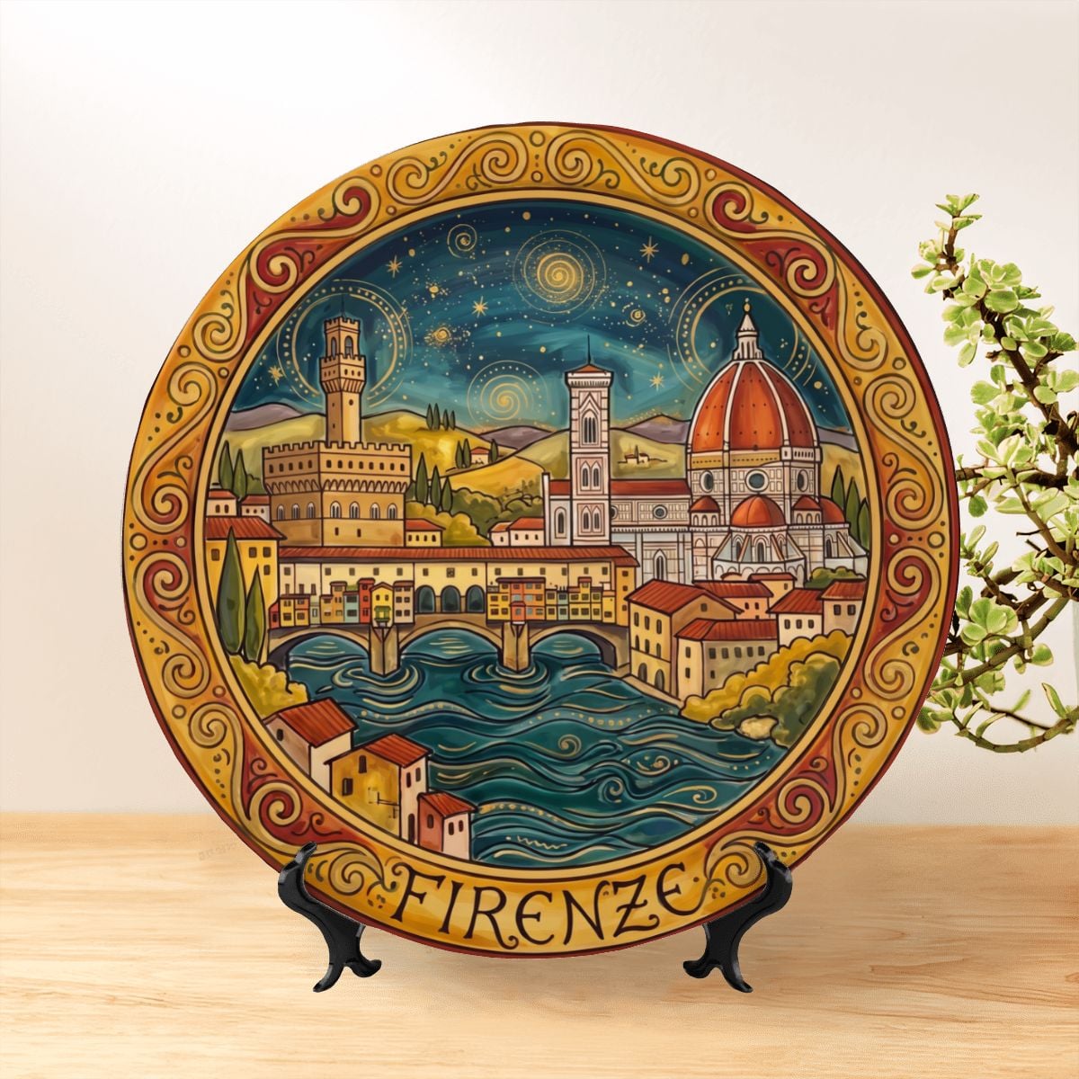Florence Decorative Display Plate Italian City Skyline Wall Art Tuscan Style Kitchen Home Accent Decor Italy Travel Souvenir Gift - Image 4