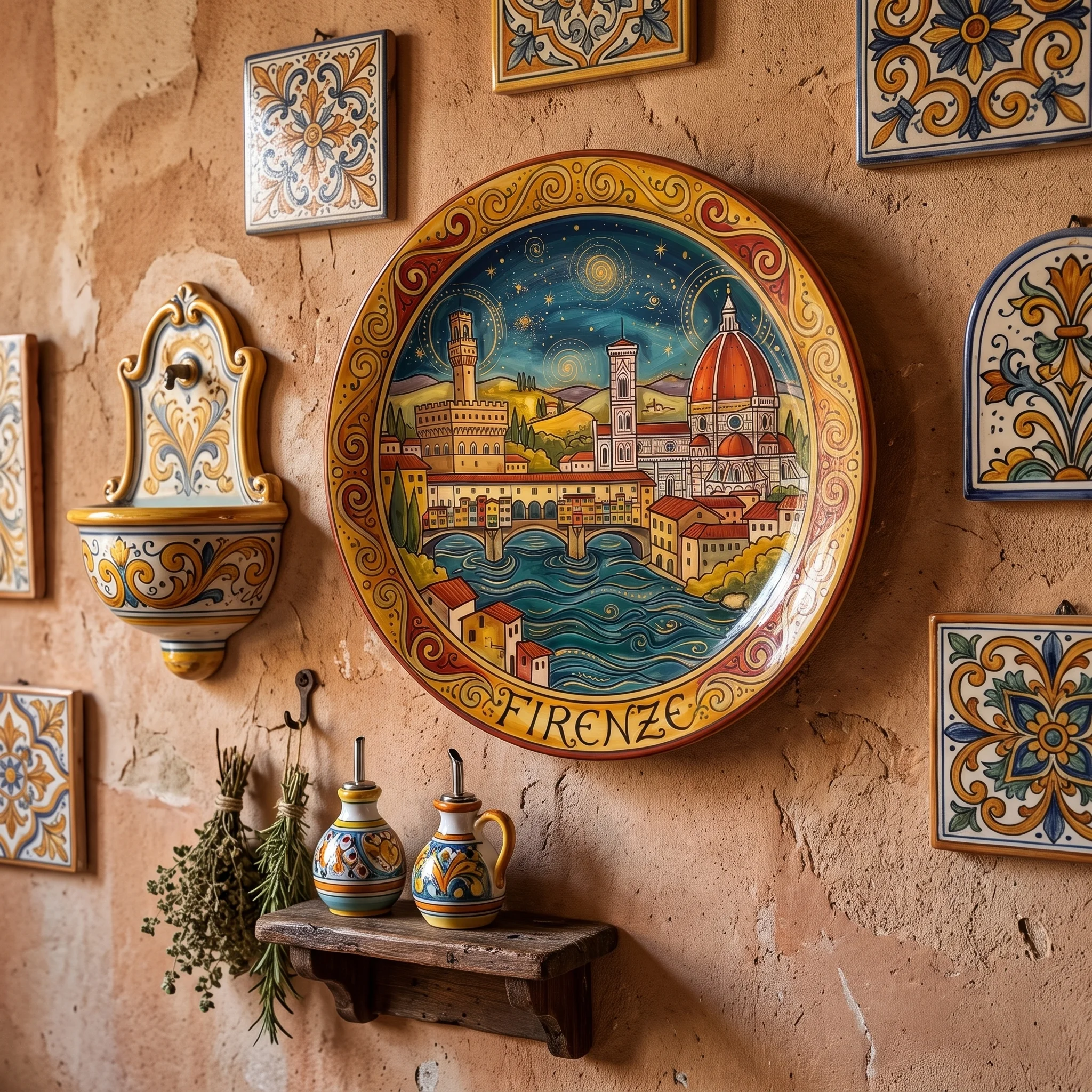Florence Decorative Display Plate Italian City Skyline Wall Art Tuscan Style Kitchen Home Accent Decor Italy Travel Souvenir Gift - Image 3