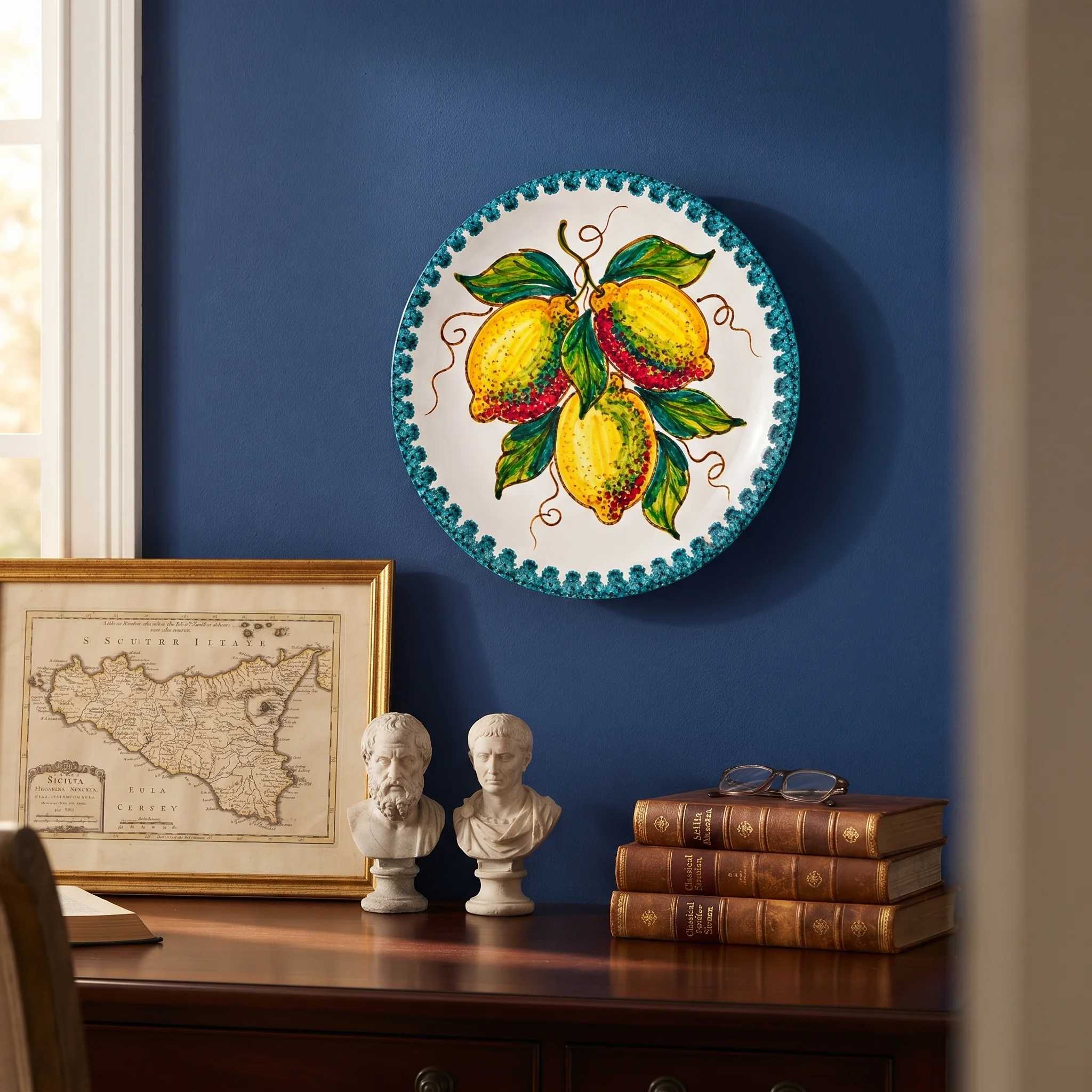 Majolica Inspired Lemon Decorative Plate Citrus Fruit Wall Hanging Home Decor Piece - Image 12