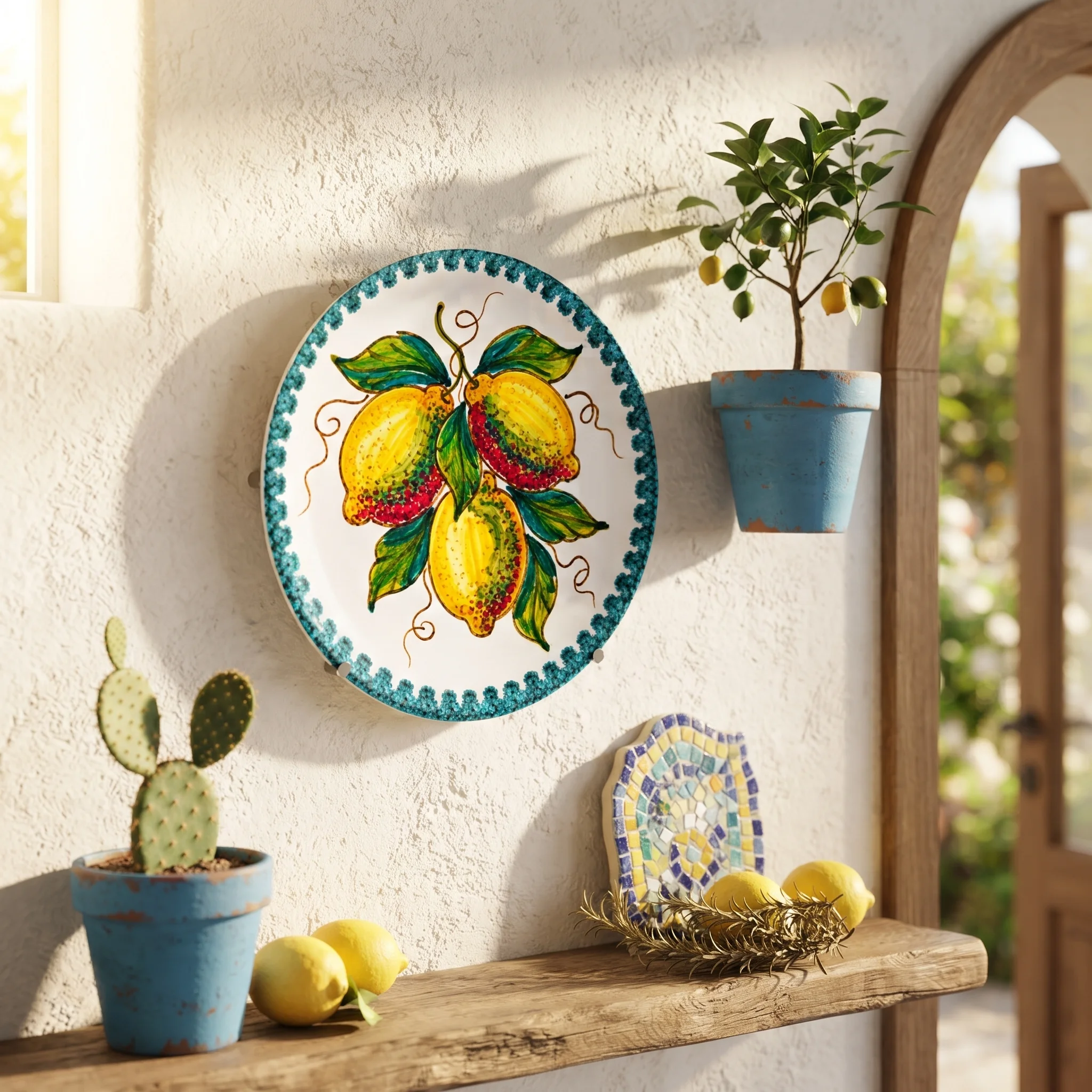 Majolica Inspired Lemon Decorative Plate Citrus Fruit Wall Hanging Home Decor Piece - Image 11