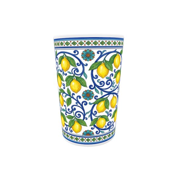 Limoncello Shot Cup, Yellow Citrus Pattern, Italian Summer Ceramic Barware (1 Cup)