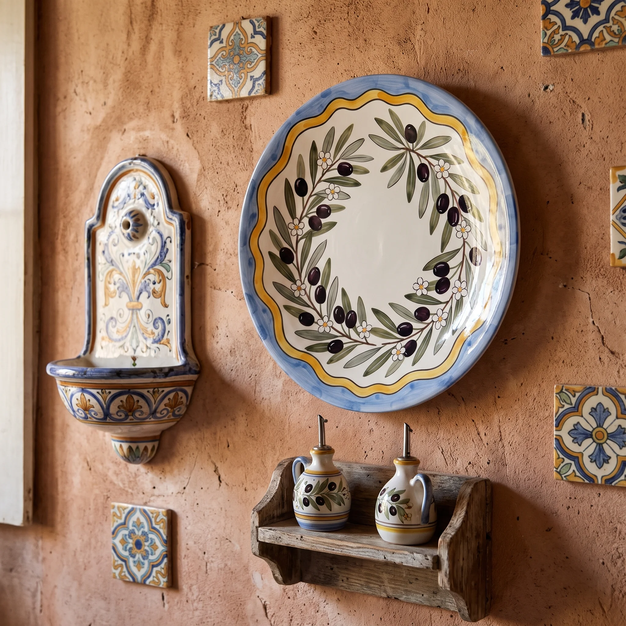 Olive Branch Decorative Display Plate Italian Countryside Aesthetic Tabletop Centerpiece Home Accent - Image 15