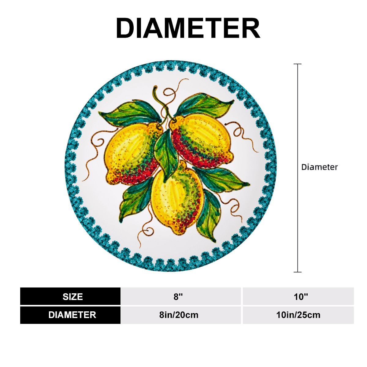 Majolica Inspired Lemon Decorative Plate Citrus Fruit Wall Hanging Home Decor Piece - Image 17