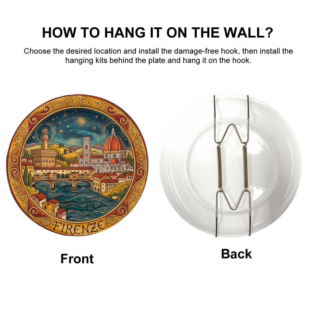 Florence Decorative Display Plate Italian City Skyline Wall Art Tuscan Style Kitchen Home Accent Decor Italy Travel Souvenir Gift - Image 12